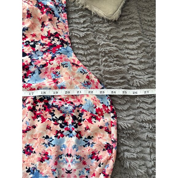 Fleur Bleue Pink Sleeveless V-Neck Floral Blouse Shirt 2X Business Office - Picture 5 of 7